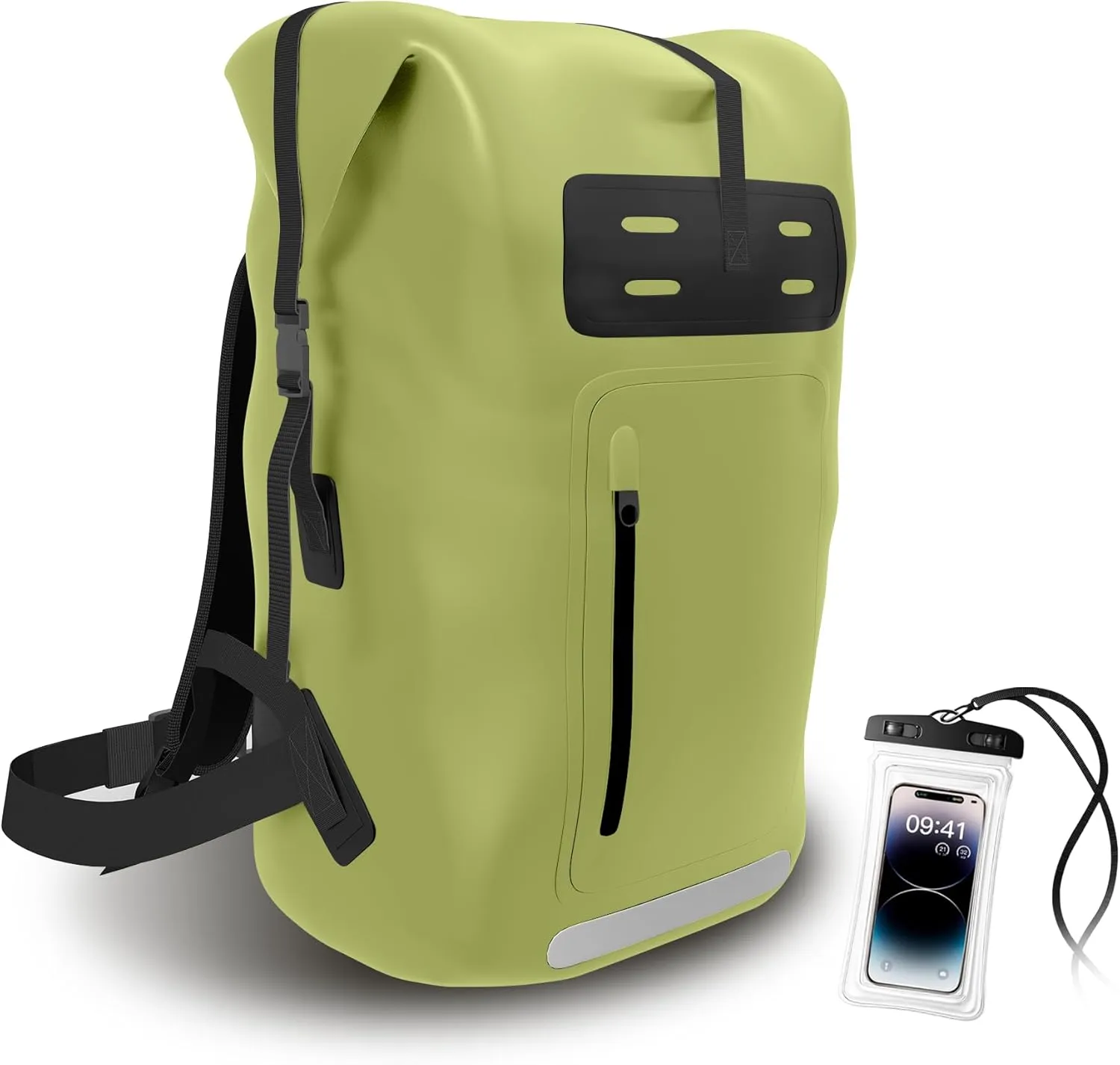 Waterproof Backpack，Heavy Duty Hiking Backpack，35/55/85L dry bag backpack waterproof for Men，Roll-Top Closure，for Kayaking, Travel, Hiking, Fishing, Camping, Motorcycles (green, 55L)