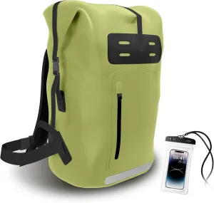Waterproof Backpack，Heavy Duty Hiking Backpack，35/55/85L dry bag backpack waterproof for Men，Roll-Top Closure，for Kayaking, Travel, Hiking, Fishing, Camping, Motorcycles (green, 55L)