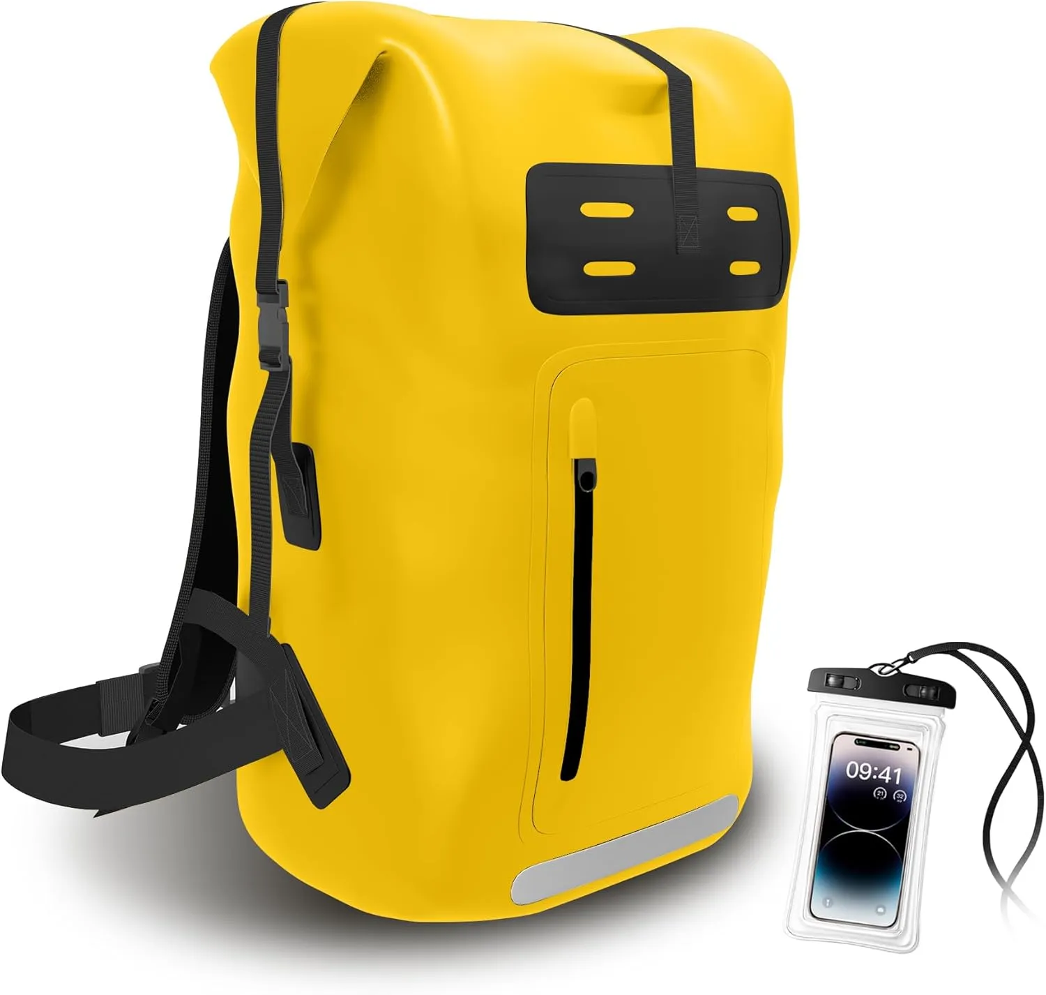 Waterproof Backpack，Heavy Duty Hiking Backpack，35/55/85L dry bag backpack waterproof for Men，Roll-Top Closure，for Kayaking, Travel, Hiking, Fishing, Camping, Motorcycles (yellow, 35L)