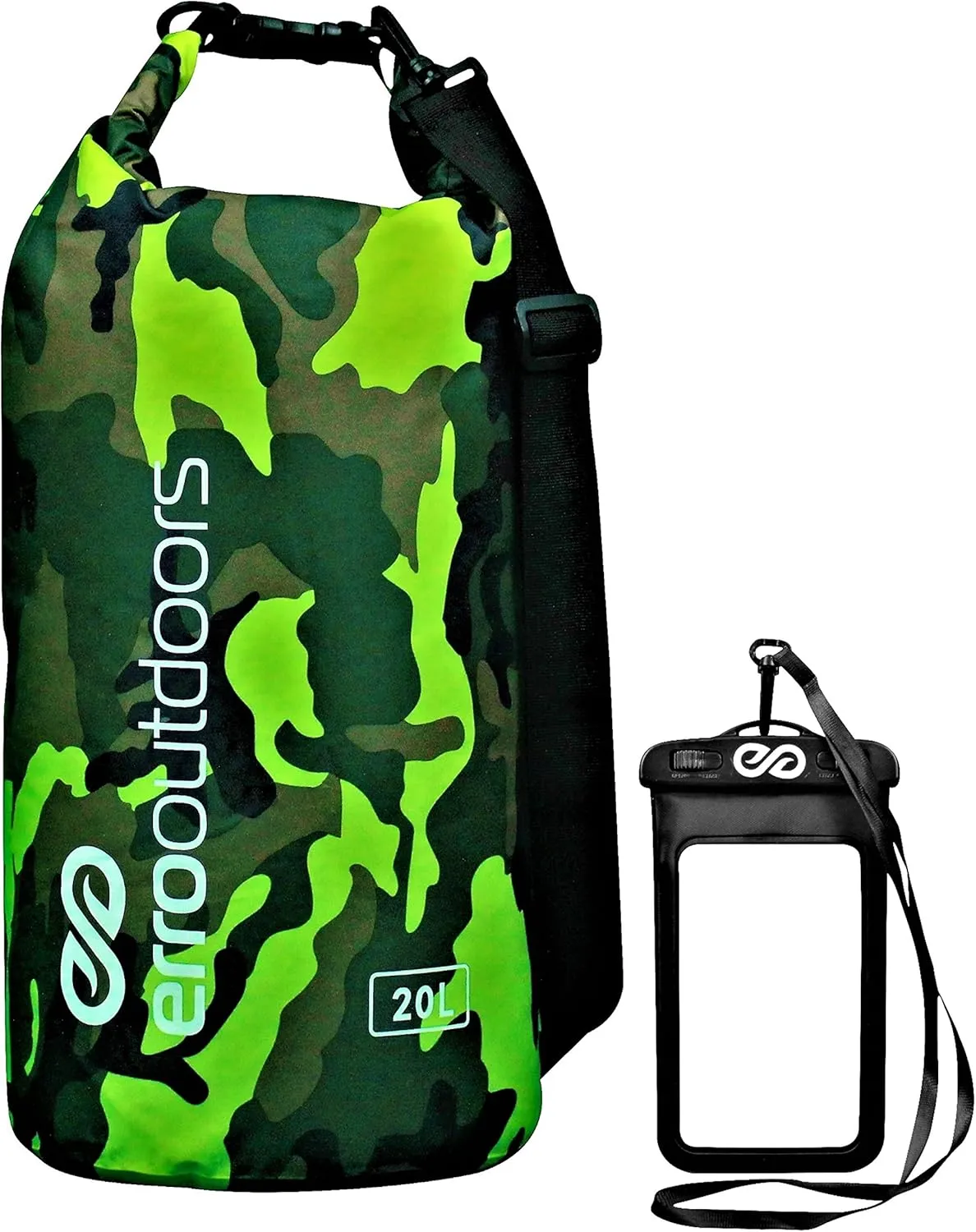 Waterproof Camo Dry Bag and Waterproof Phone Case for Kayaking, Fishing, Camping