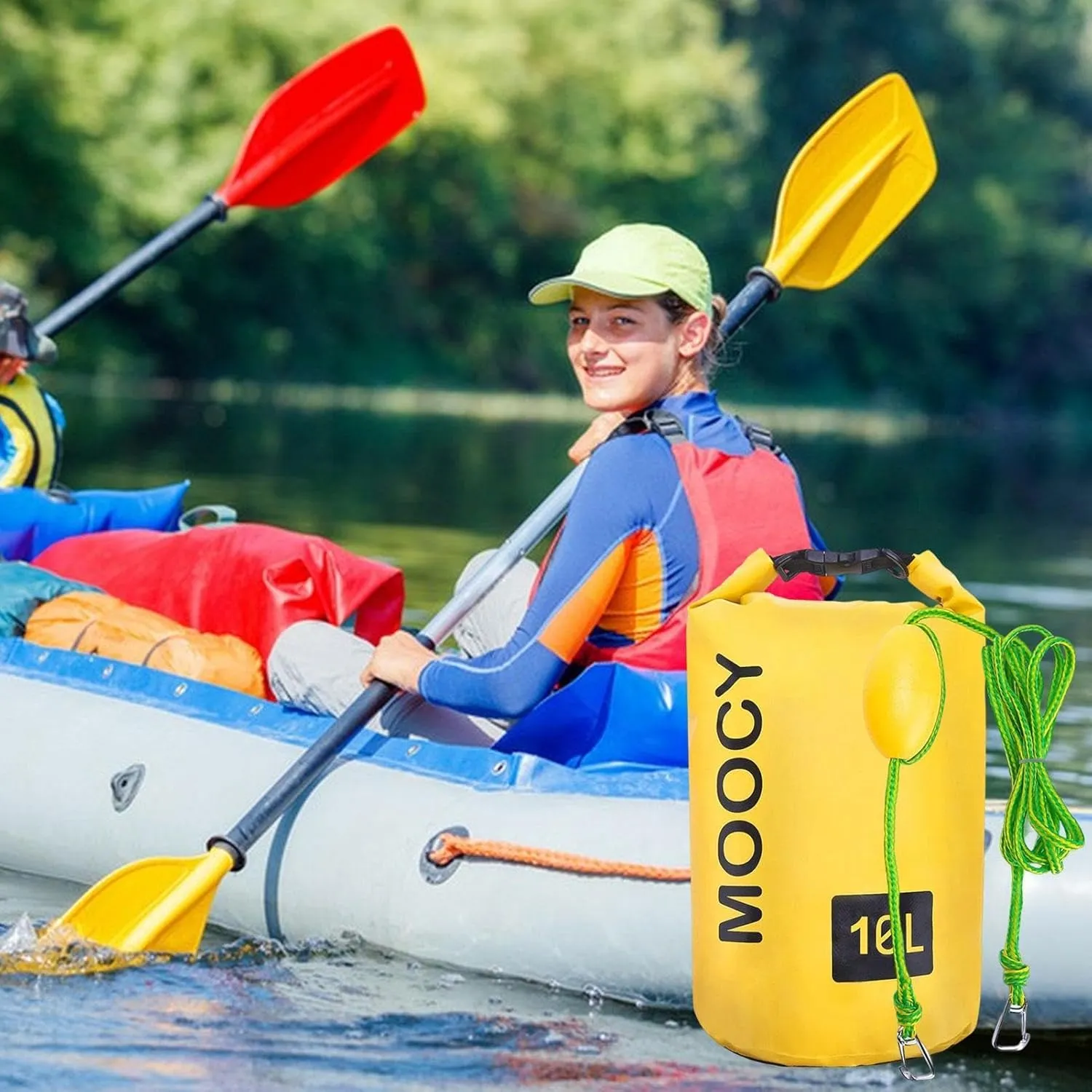 Waterproof Dry Bag - 2-in-1 Sand Anchors, Floating Drift Bag | 10L/20L Heavy-Duty Dry Sack for Kayaking, Boating, Rafting, Beach Camping, Fishing, Swimming, Outdoor Travel, Secure Roll-Top Closure