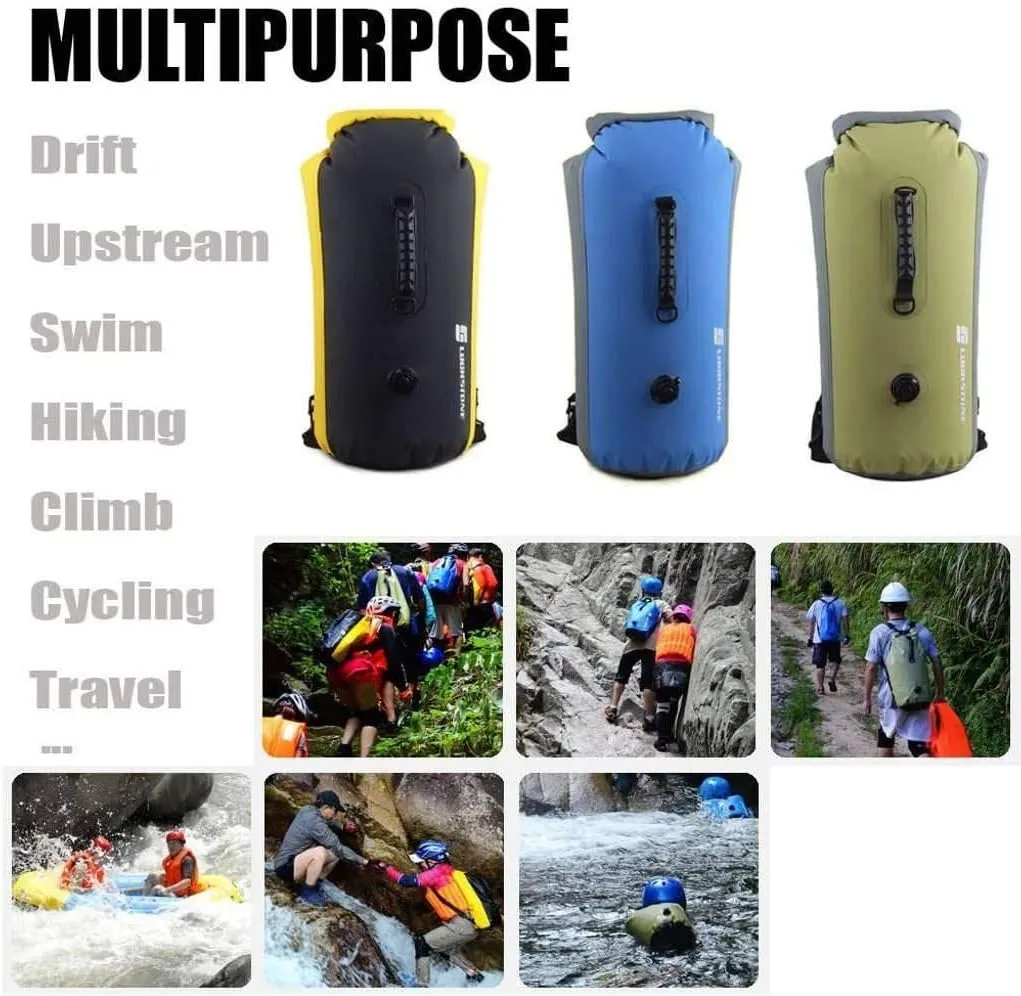 Waterproof Dry Bag Backpack 23L 35L 60L, Portable Dry Storage Bag for Water Sports - Fishing, Boating, Kayaking,Camping, Surfing, Rafting Gifts for Men and Women-green-35L