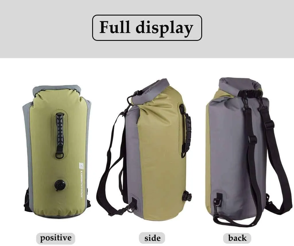 Waterproof Dry Bag Backpack 23L 35L 60L, Portable Dry Storage Bag for Water Sports - Fishing, Boating, Kayaking,Camping, Surfing, Rafting Gifts for Men and Women-green-35L
