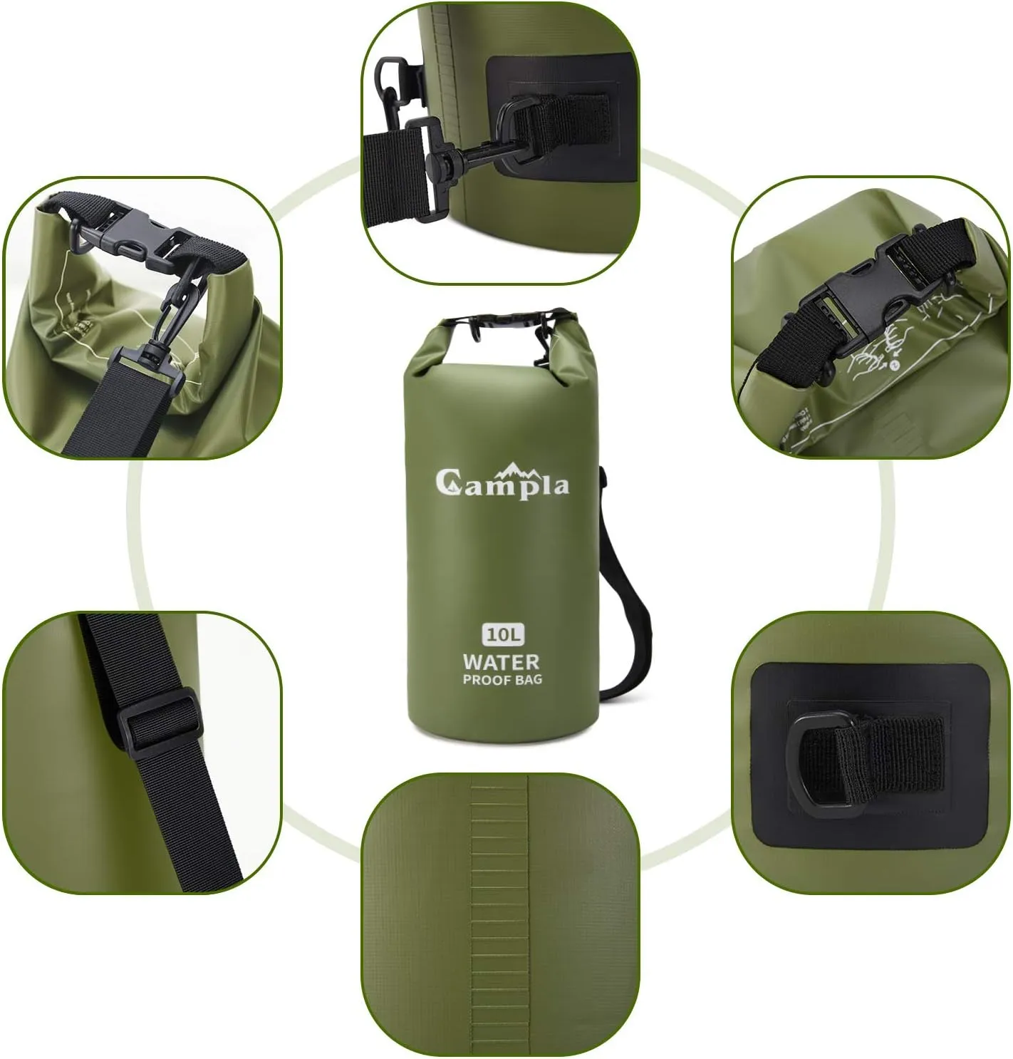 Waterproof Dry Bag Backpack for Kayaking 10L 20L, Roll Top Lightweight Floating Waterproof Bag Dry Sack w/Strap and Watertight Phone Case for Boating,Swimming,Beach, Fishing and Water Sports