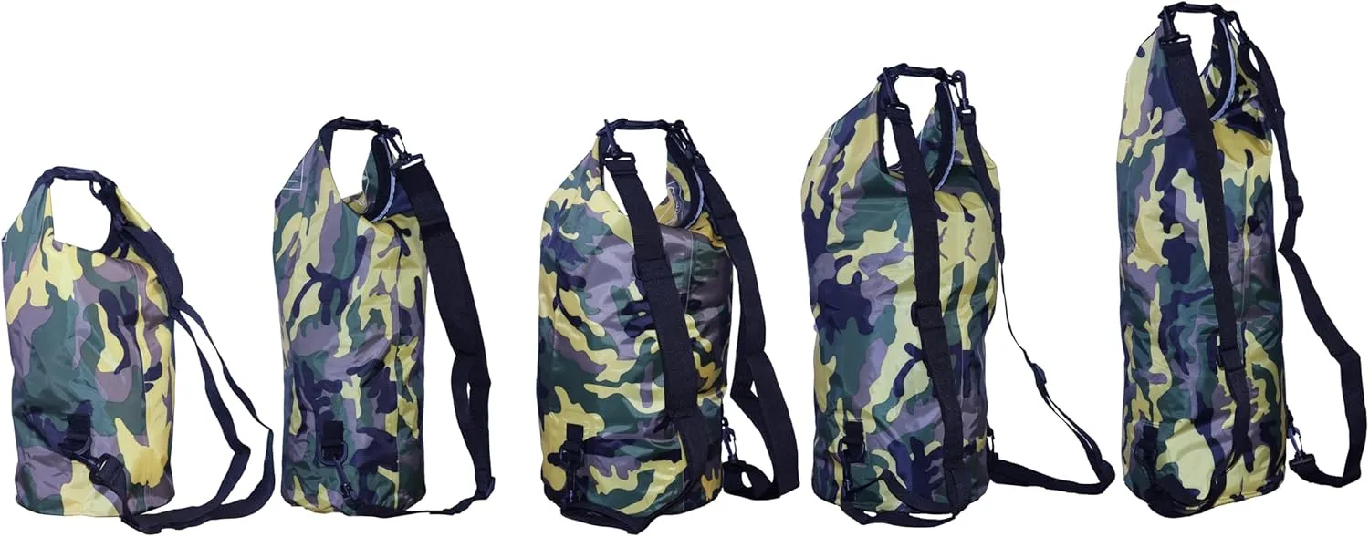 Waterproof Dry Bag Combo 5-30L Roll Top Dry Storage Bag Backpack for Kayaking Boating Beach Camping Travel Fishing, w/Phone Case & Collapsible Water Bottle & Sunglasses & Ear Band,Yellow 30L