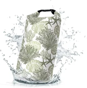 Waterproof Dry Bag,Roll Top Coastal Summer Beach Coral Starfish Waterproof Backpack 5L/10L/20L Floating and Lightweight Bags for Kayaking, Boating, Fishing, Swimming and Camping