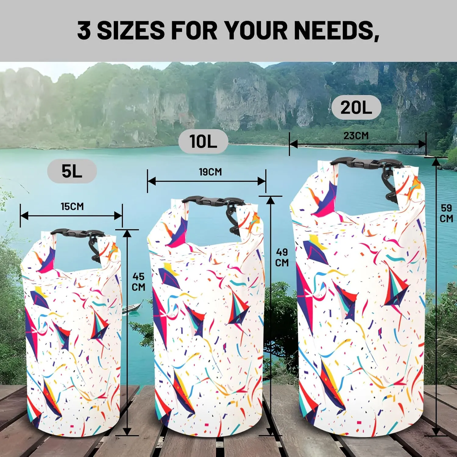 Waterproof Dry Bag,Roll Top Waterproof Backpack 2L/5L/10L/20L/30L/40L Floating Lightweight Bags for Kayaking, Boating, Fishing, Swimming Camping