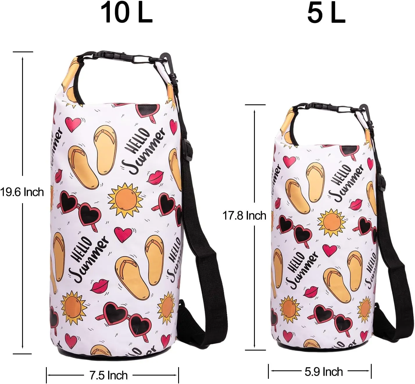 Waterproof Dry Bags 10L Kayaking Bag Small Beach Dry Bag Backpack for Kayaking Boating Camping Swimming Outdoor