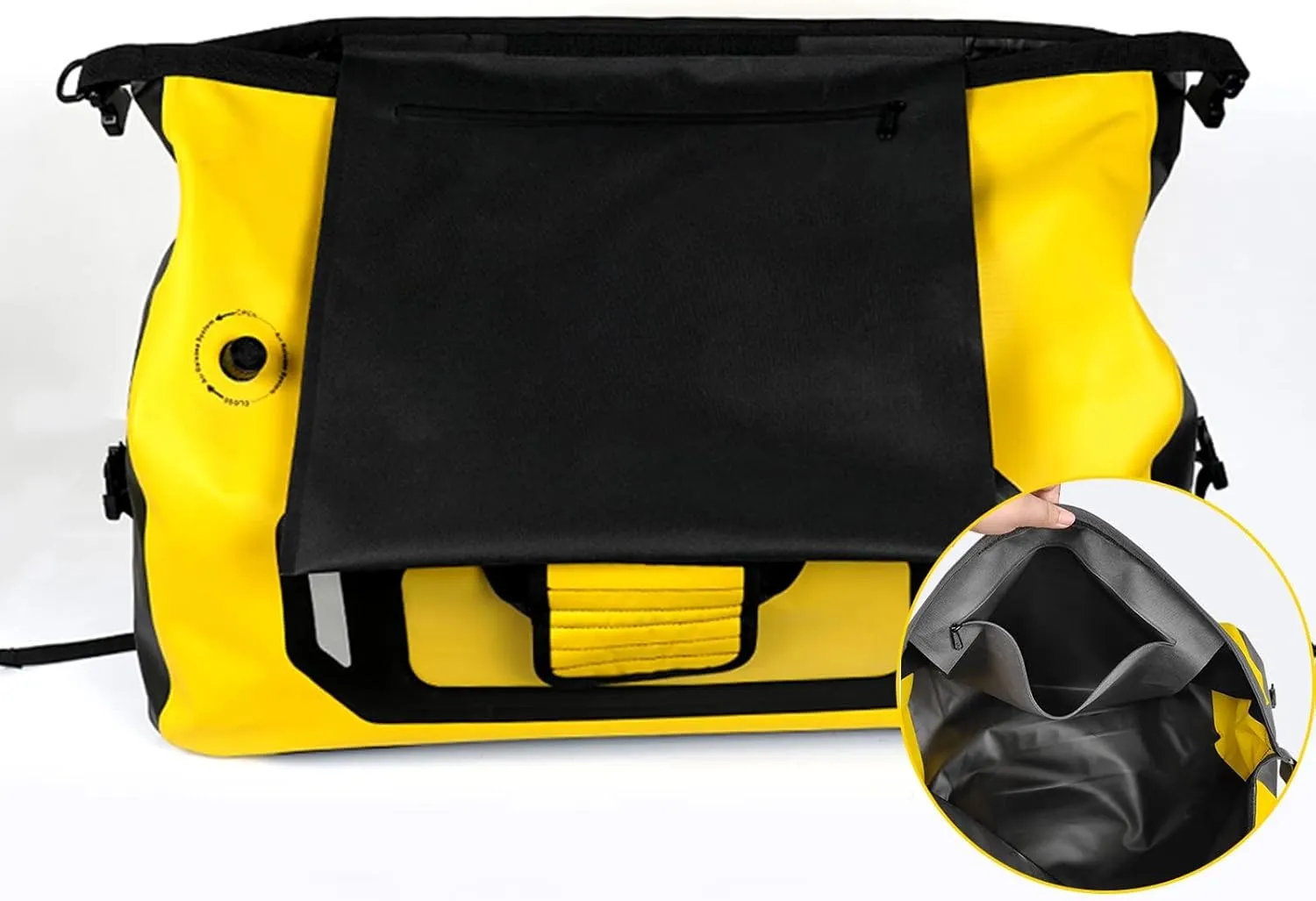 Waterproof Duffel Bag for Men/Women, Roll-top Dry Backpack Duffel Bag with Quick-fixed Straps, Motorcycle Tail Saddle Bag for Motorcycling, Rafting, Boating, Kayaking, Travel, 80L-Black
