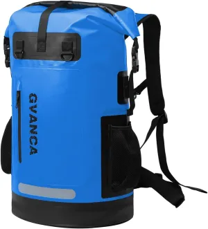 Waterproof Roll Top Kayak Backpack, Floating Outdoor Dry Sack Boating Sailing Canoeing Rafting Fishing Camping 35L Blue