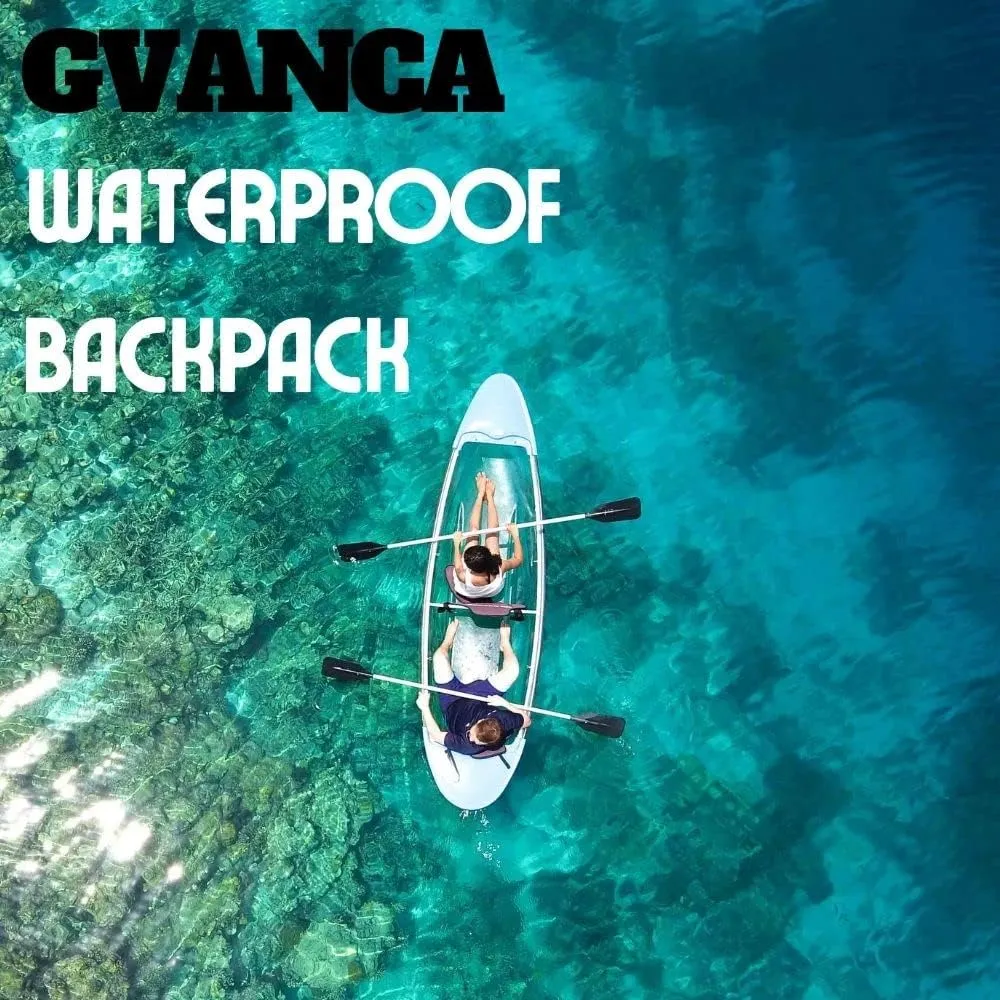 Waterproof Roll Top Kayak Dry Backpack, Floating Outdoor Dry Sack Boating Sailing Canoeing Rafting Fishing Camping 55L Black