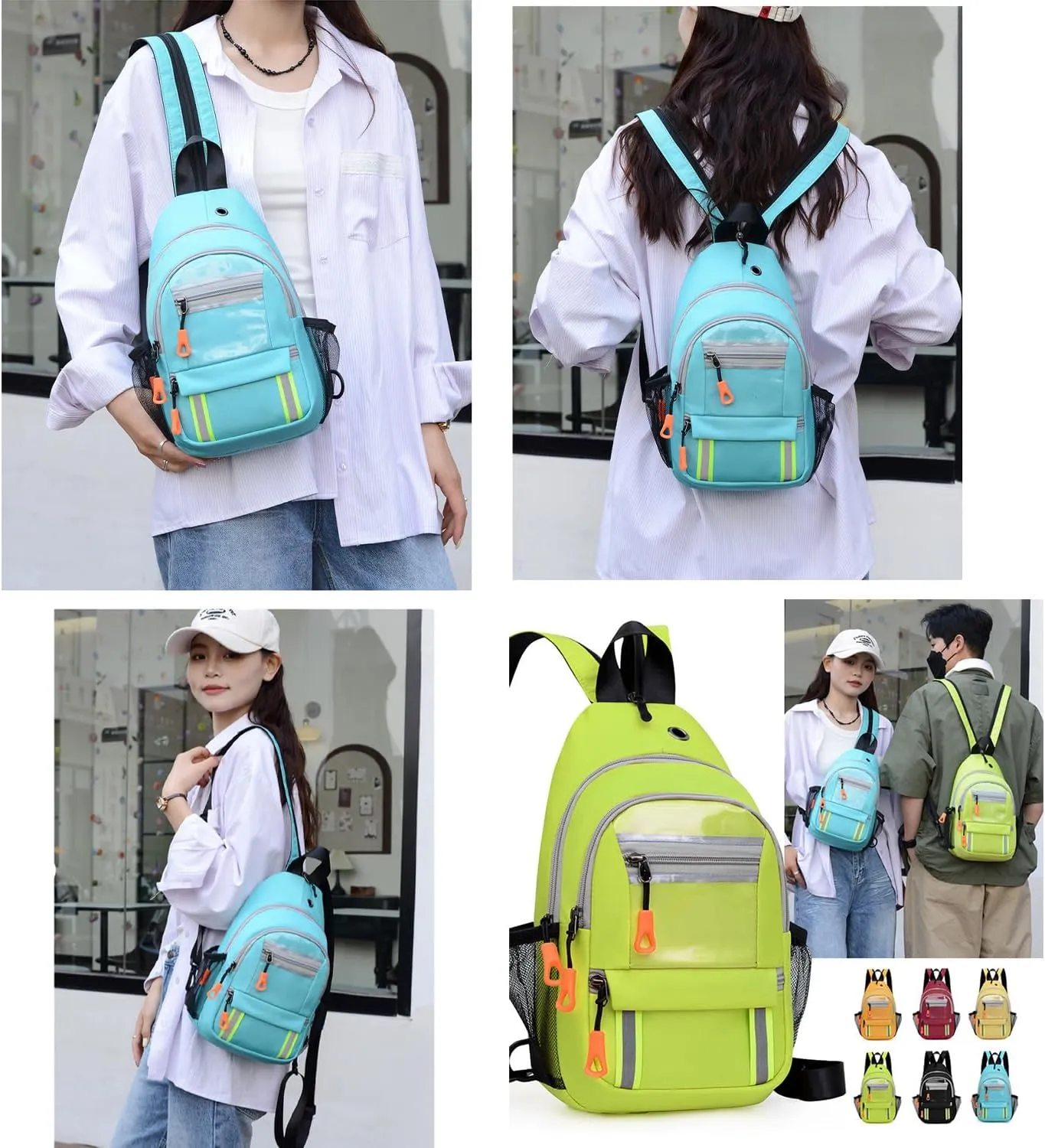 Waterproof Sling Backpack Crossbody Shoulder Bag for Women Men, Crossbody Bag Casual Daypack Travel Hiking Adjustable Chest Bag