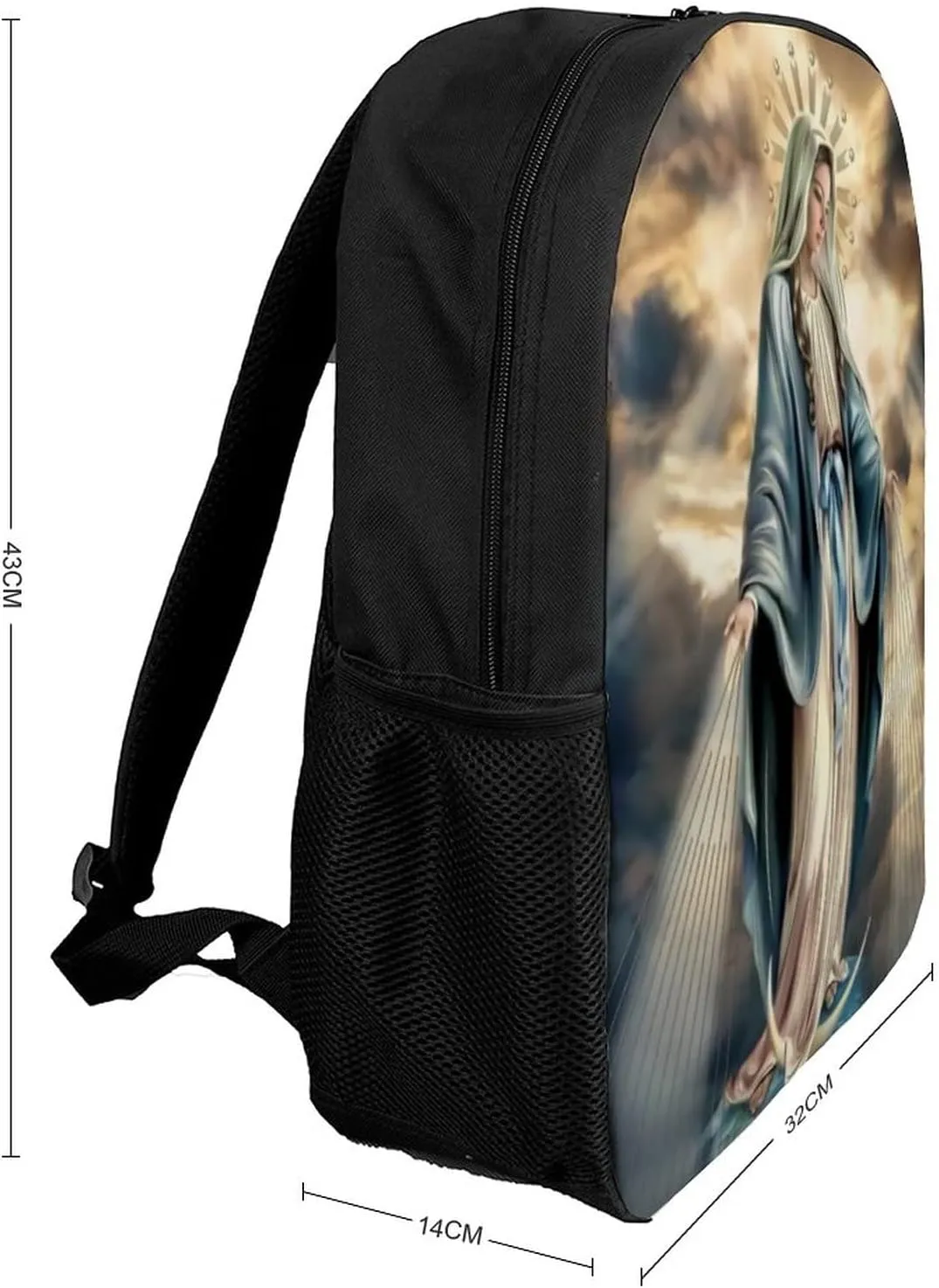 Waygotee Our Lady of Guadalupe Virgin Mary 3D Print Backpacks Bookbag Laptop Travel Bag Unisex for Adult Gifts 17 Inches
