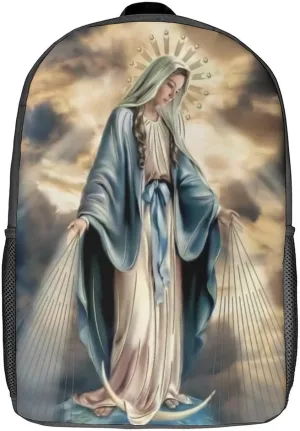 Waygotee Our Lady of Guadalupe Virgin Mary 3D Print Backpacks Bookbag Laptop Travel Bag Unisex for Adult Gifts 17 Inches