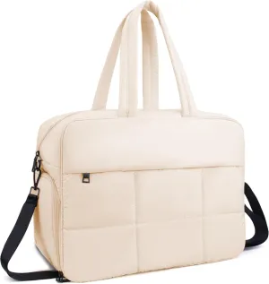 Weekender Fluffy Bag Quilted Nylon Puffer Tote Bag Personal Item Bag for Airlines Overnight Bag Gym Bag