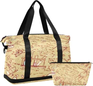 Weekender Overnight Bags for Women Old Laboratory Travel Duffel Bag with Shoe Compartments Gym Duffel Bag with Toiletry Bag for Travel Sport Yoga 17 Inch
