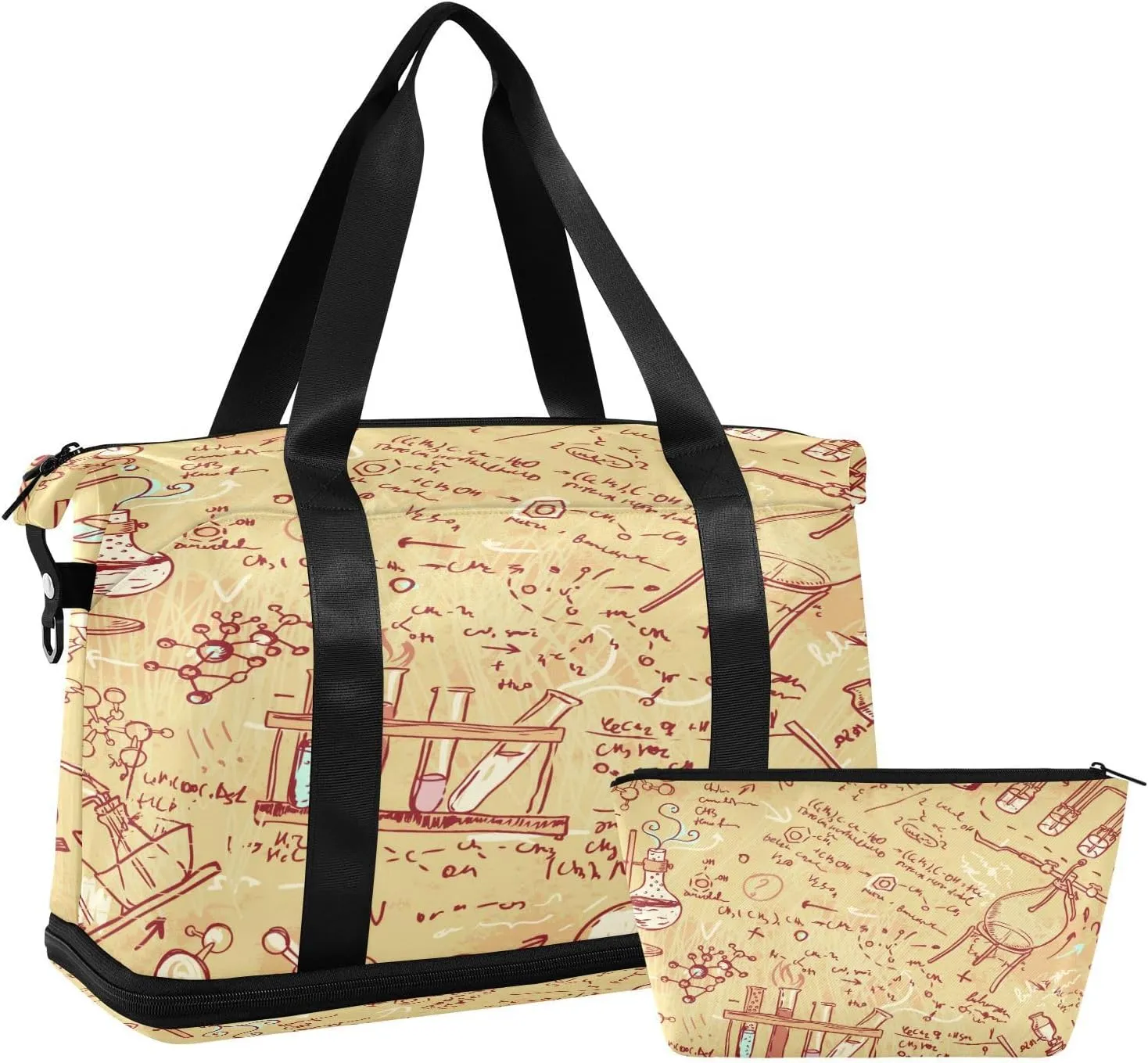 Weekender Overnight Bags for Women Old Laboratory Travel Duffel Bag with Shoe Compartments Gym Duffel Bag with Toiletry Bag for Travel Sport Yoga 17 Inch
