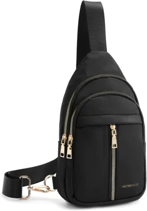 WESTBRONCO Sling Bag for Women Small Nylon Fanny Pack Lightweight Large-capacity Crossbody Bags