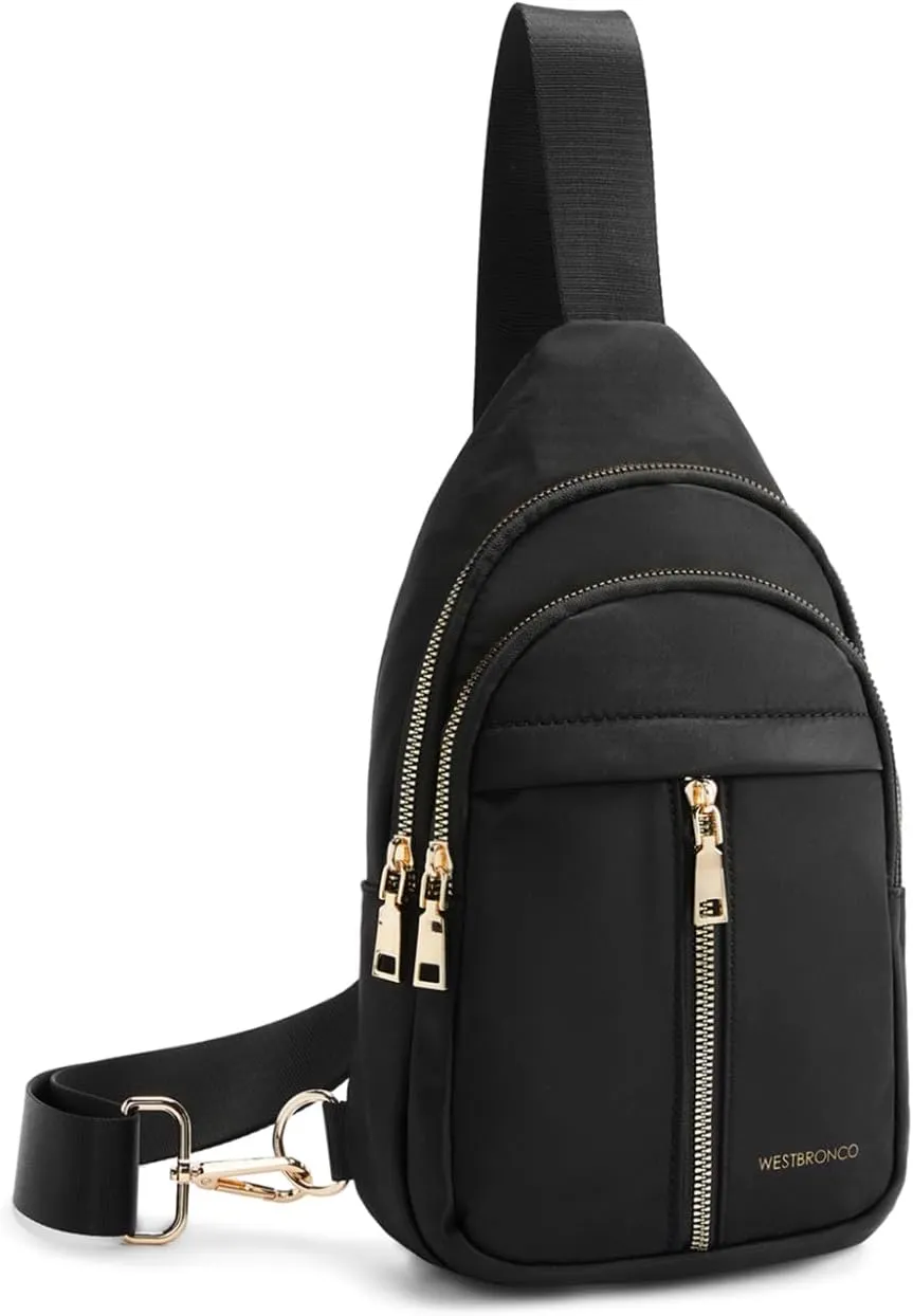 WESTBRONCO Sling Bag for Women Small Nylon Fanny Pack Lightweight Large-capacity Crossbody Bags
