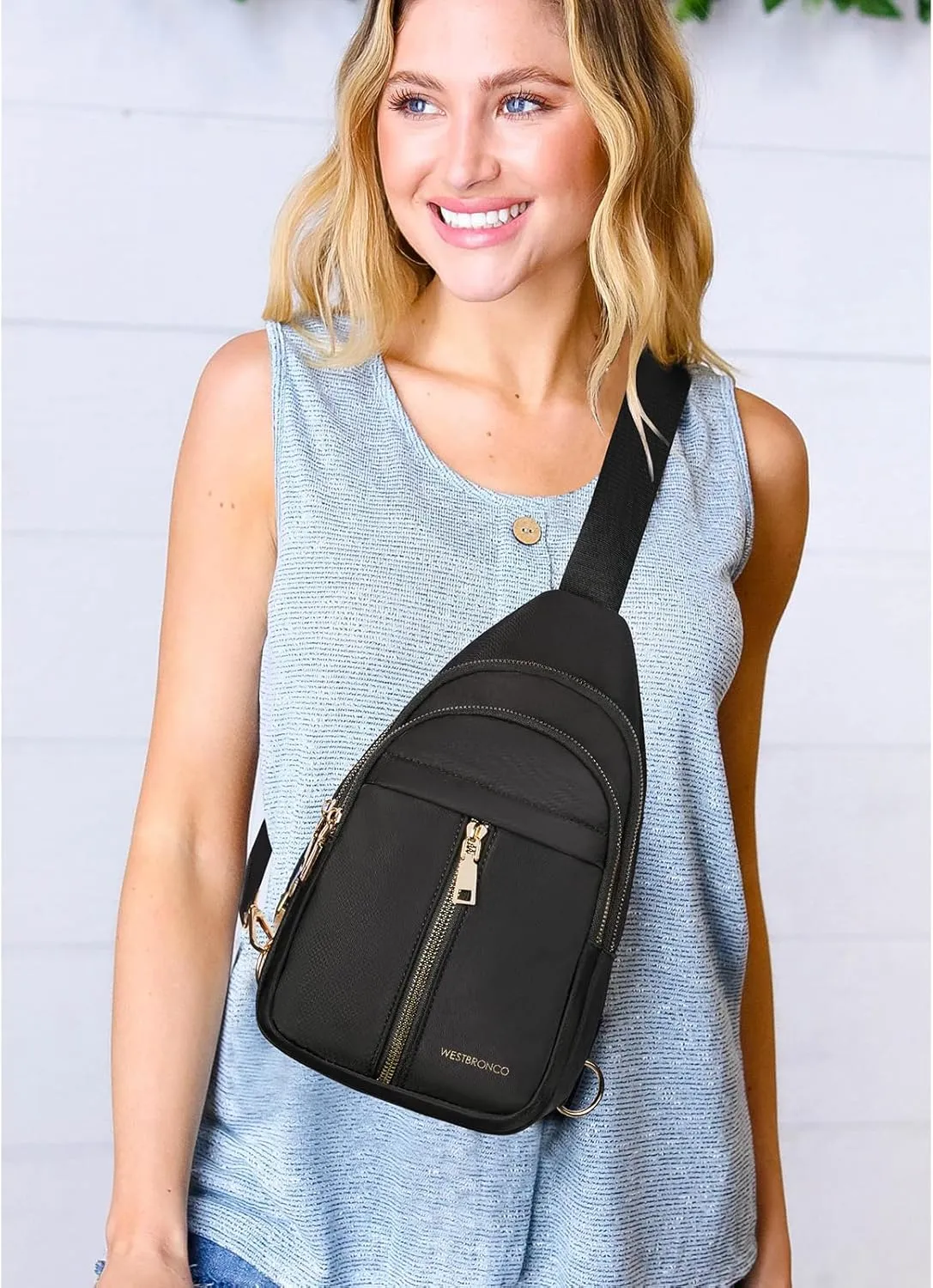 WESTBRONCO Sling Bag for Women Small Nylon Fanny Pack Lightweight Large-capacity Crossbody Bags