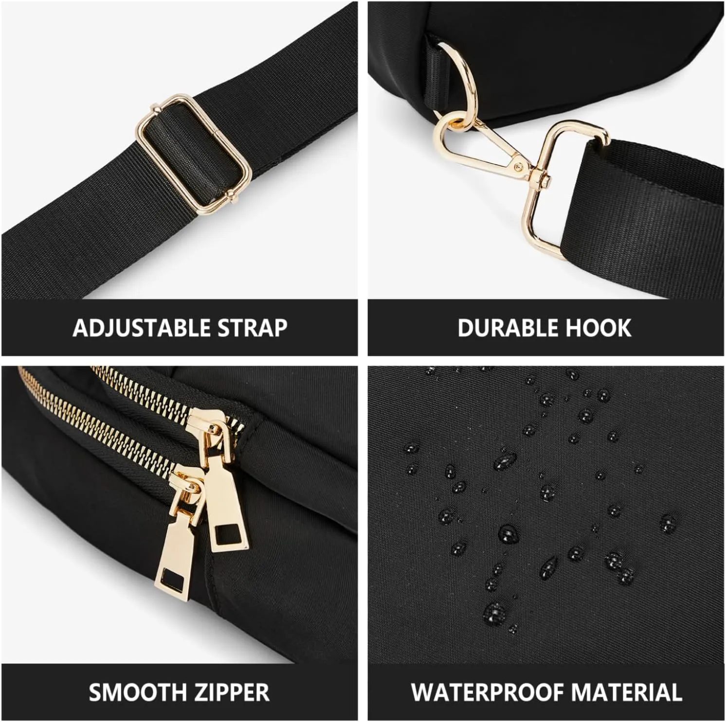 WESTBRONCO Sling Bag for Women Small Nylon Fanny Pack Lightweight Large-capacity Crossbody Bags