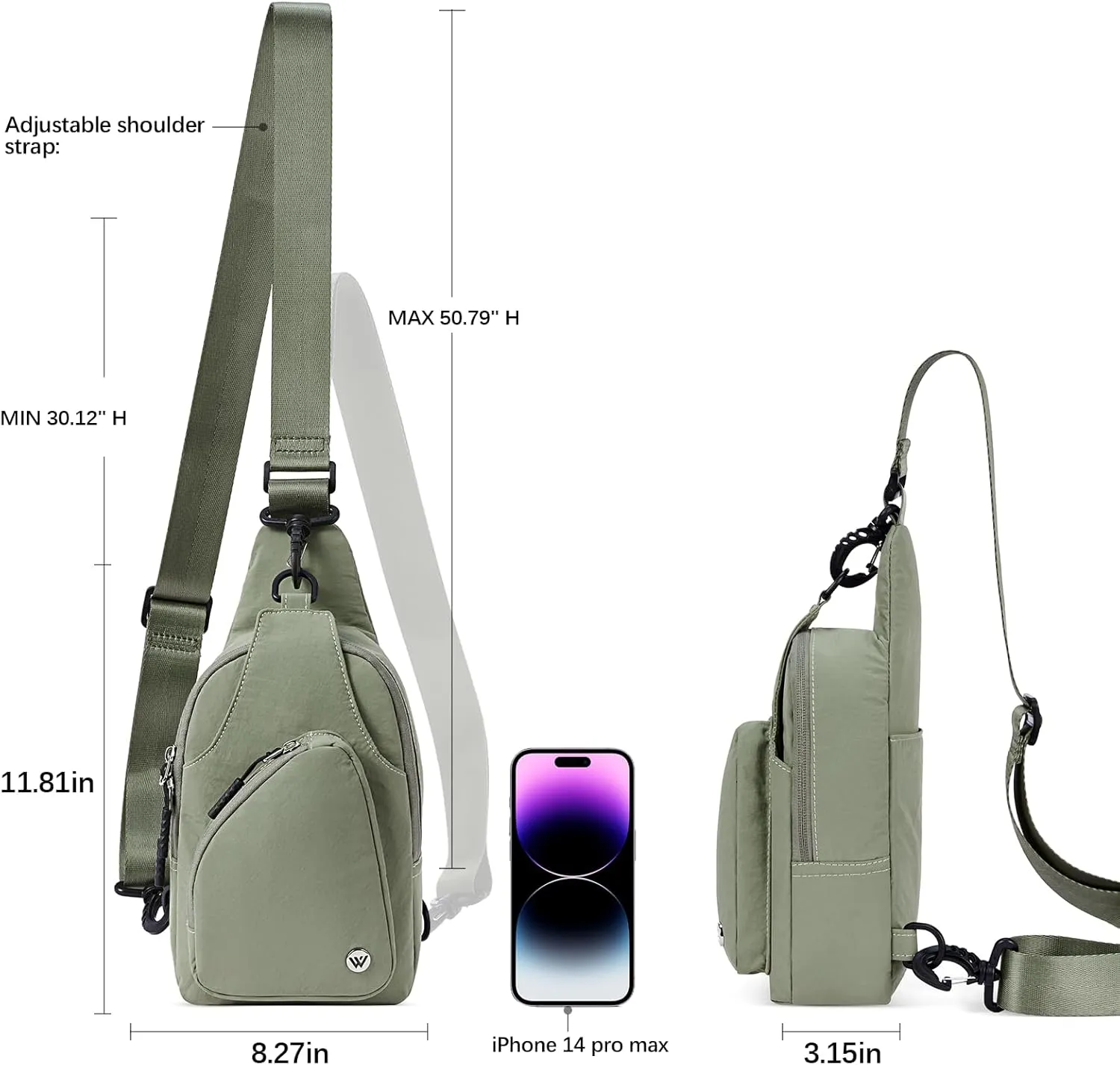 WESTBRONCO Small Sling Bag for Women Nylon Crossbody Sling Backpck Lightweight for Travel Casual Daily