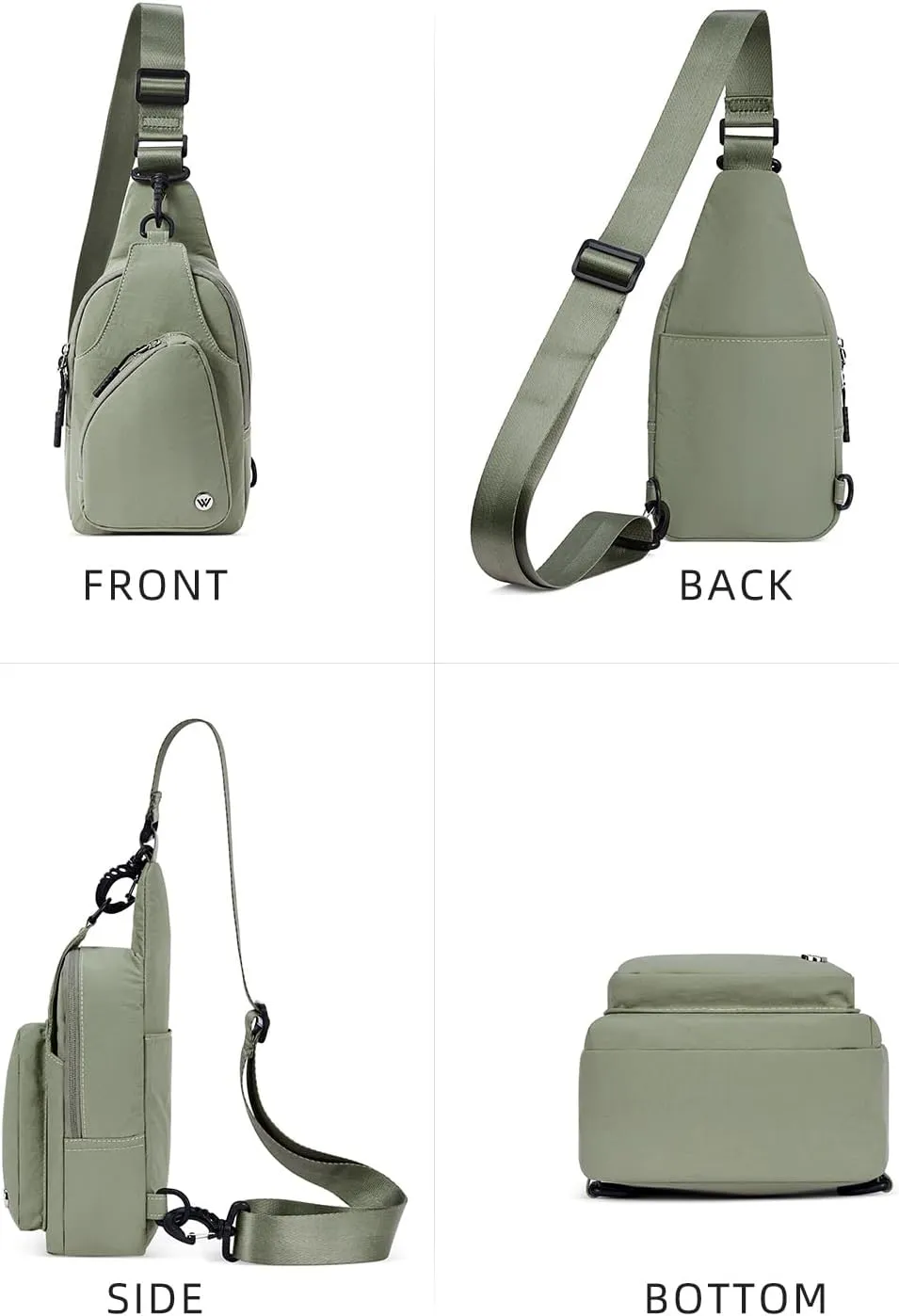WESTBRONCO Small Sling Bag for Women Nylon Crossbody Sling Backpck Lightweight for Travel Casual Daily