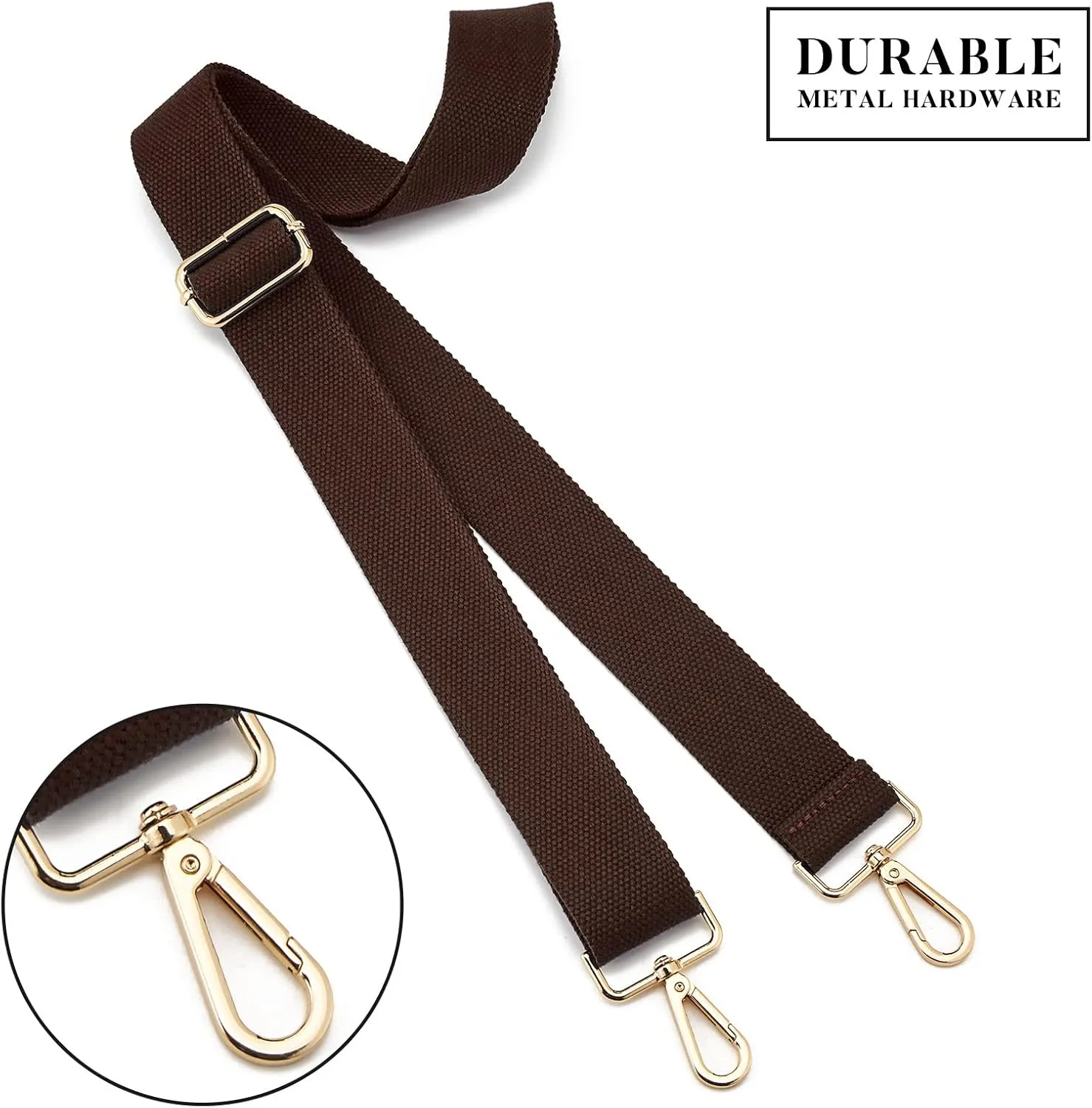 Wide Purse Straps Replacement Adjustable Crossbody Gold Hardware Canvas Shoulder Strap For Women