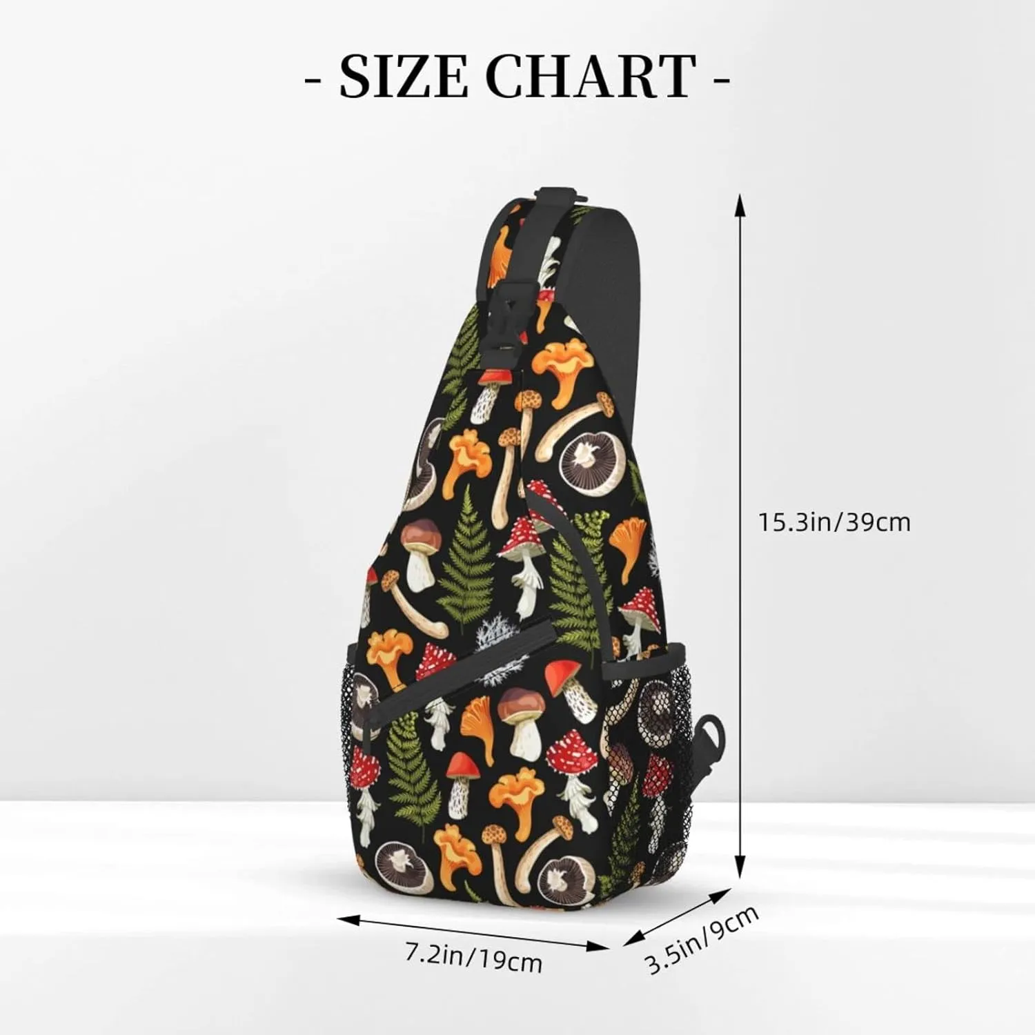 Wild Mushroom Sling Bag,Multipurpose Crossbody Backpack Shoulder Chest Bag for Women Men Travel Hiking Daypack