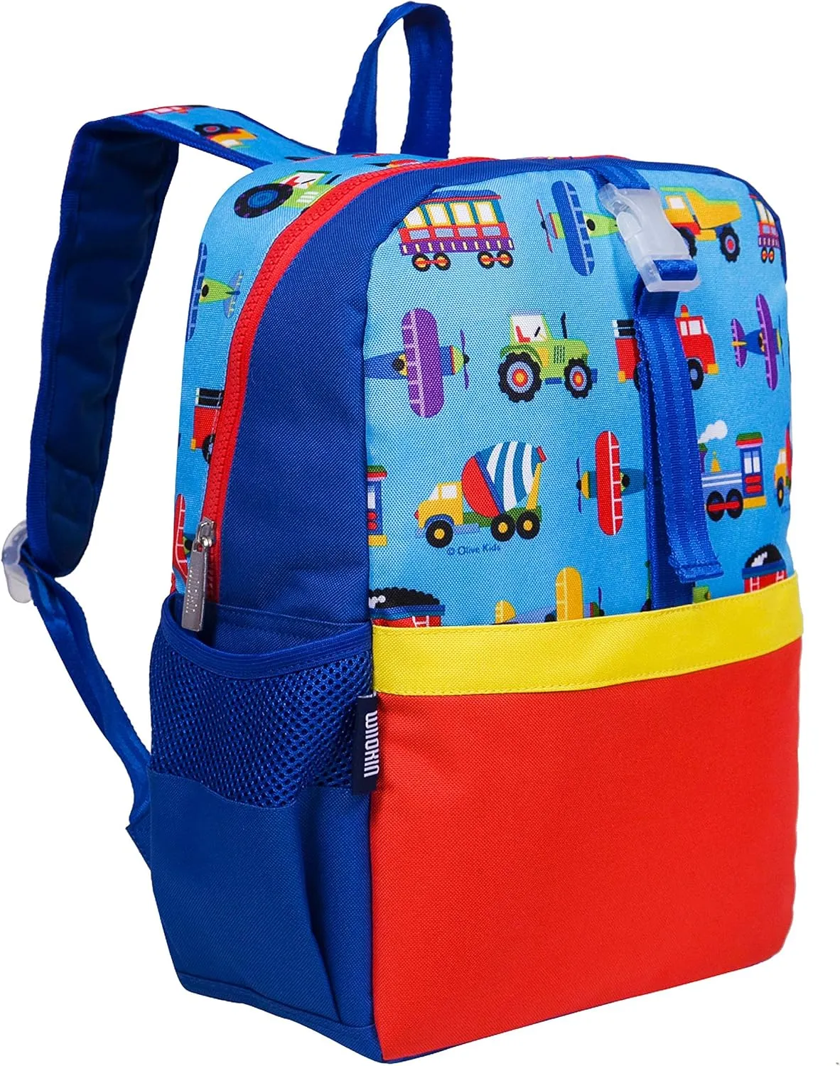Wildkin Pack-it-All Kids Backpack – Durable, Spacious, Adjustable for School & Travel - Trains, Planes, and Trucks