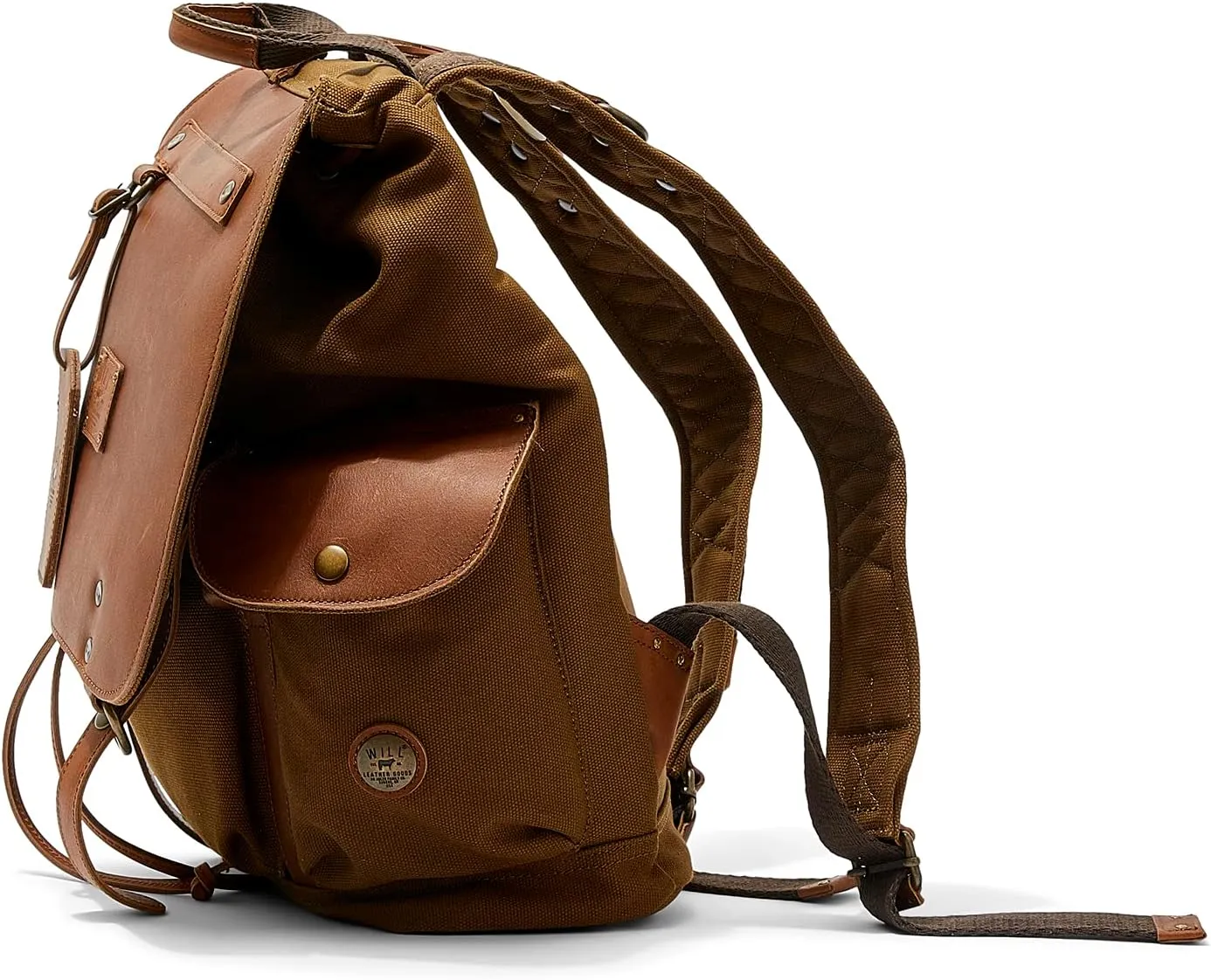 Will Leather Goods Lennon Canvas And Leather Backpack Tobacco