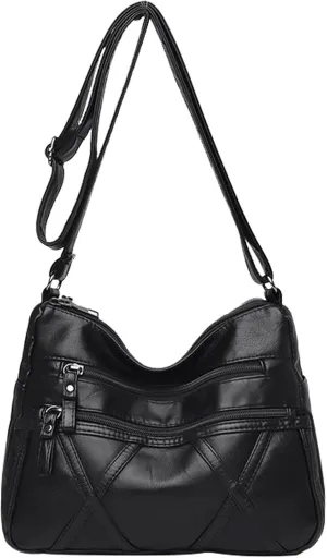 WITERY Women Soft PU Leather Crossboby Bag - Lightweight Multi-Pocket Shoulder Bag Pocketbooks Ladies Medium Purses Handbag