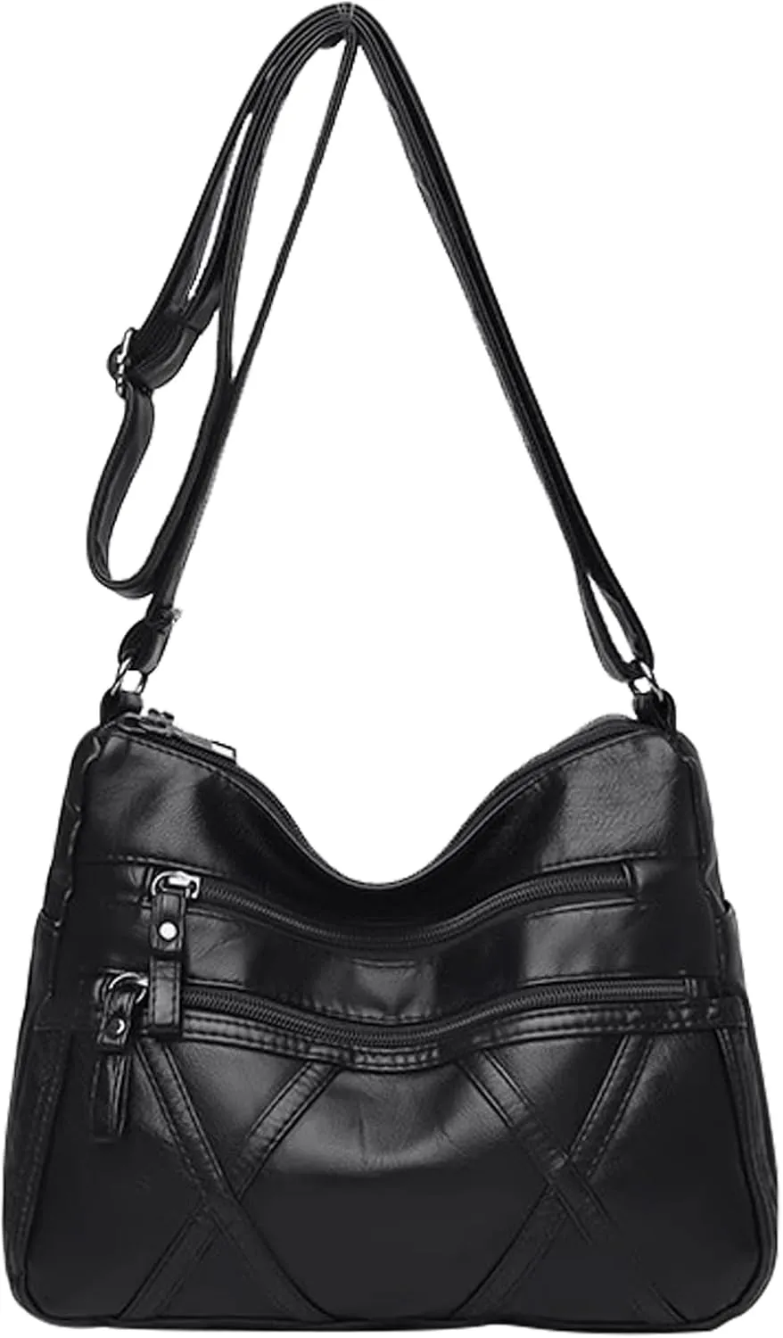 WITERY Women Soft PU Leather Crossboby Bag - Lightweight Multi-Pocket Shoulder Bag Pocketbooks Ladies Medium Purses Handbag