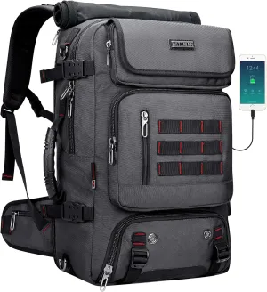 WITZMAN Carry on Travel Backpack for Men Airline Approved Convertible Nylon Duffle Backpack Luggage Bag (B682 Silvery Grey)