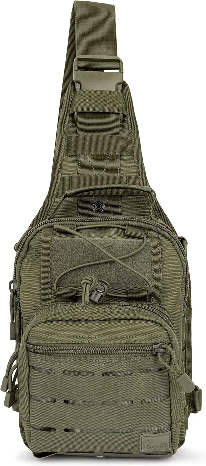 WOLF TACTICAL Compact EDC Sling Bag - Concealed Carry Shoulder Bag for Range, Travel, Hiking, Outdoor Sports