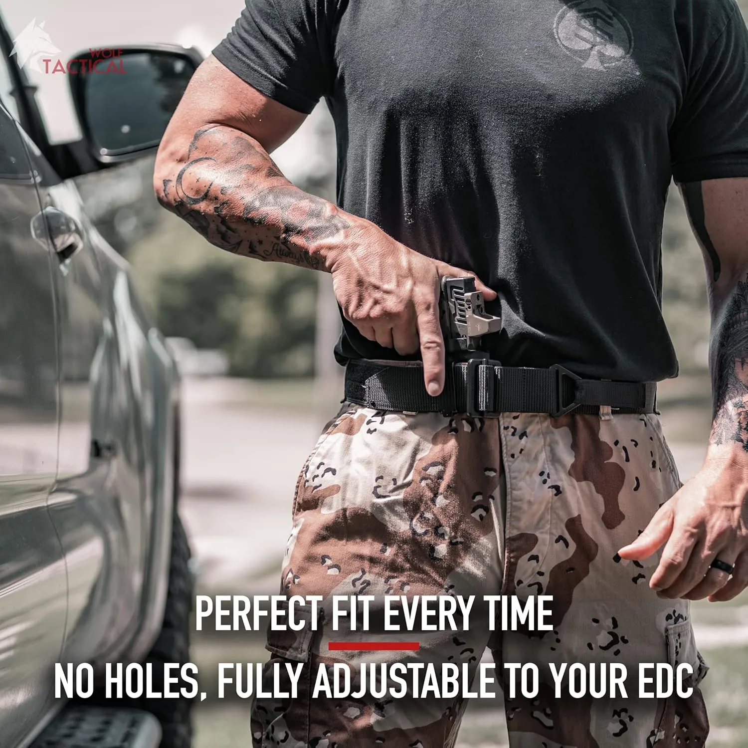 WOLF TACTICAL Heavy Duty Riggers Belt - Stiffened 2-Ply 1.75” Nylon EDC Gun Belt