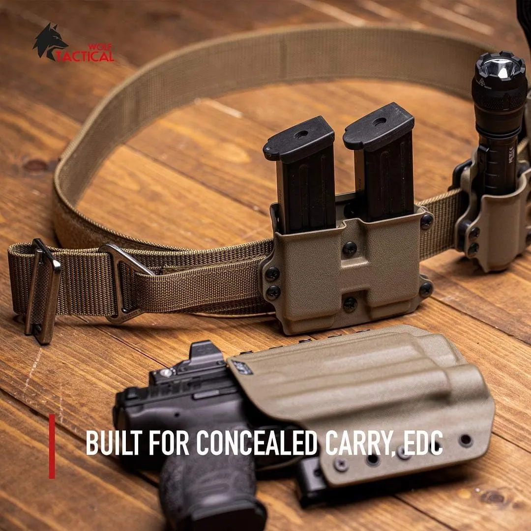WOLF TACTICAL Heavy Duty Riggers Belt - Stiffened 2-Ply 1.75” Nylon EDC Gun Belt