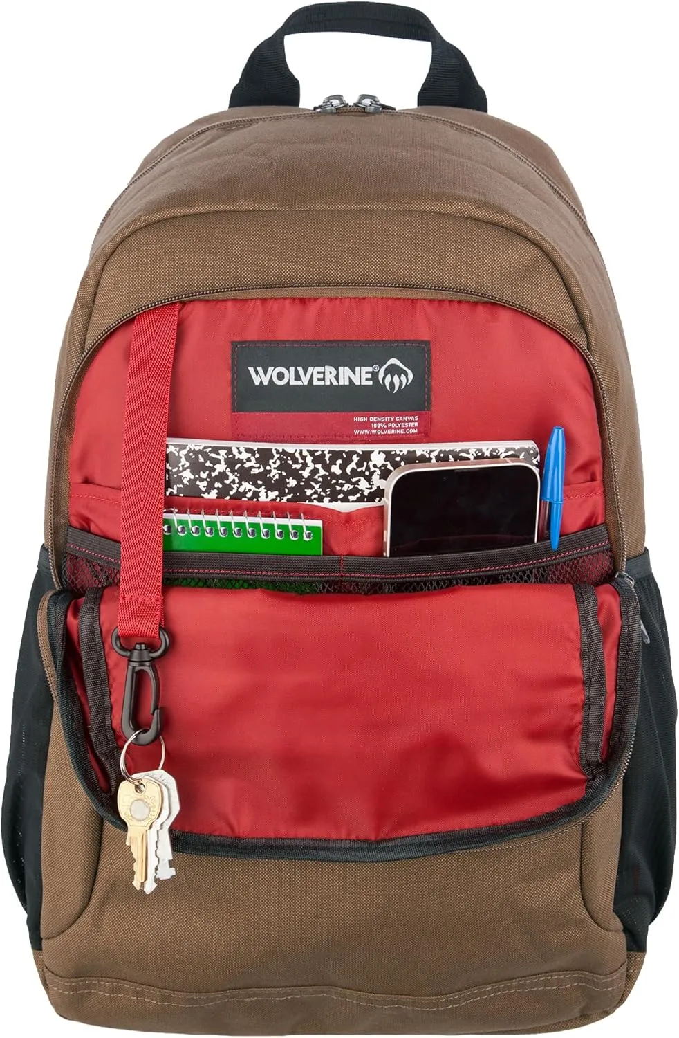 WOLVERINE Lightweight, Water Resistant Rugged Backpack for Travel or Work, Laptop-Chestnut, 23L