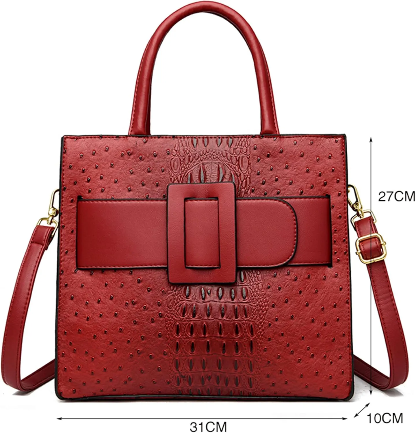 Women Alligator Handbags Women Large Capacity Top-Handle Tote Leather Shoulder Crossbody Bag