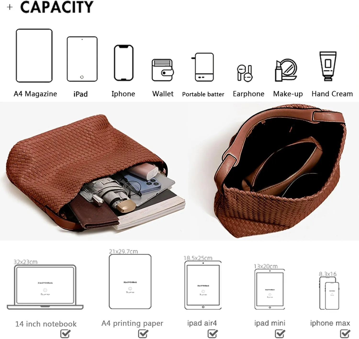 Women Boston Bag Woven Tote Vegan Leather Handbags Female Satchel Messenger Bag Fashion Shoulder Crossbody Bag Casual Hobo