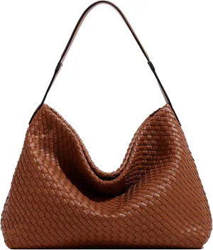 Women Boston Bag Woven Tote Vegan Leather Handbags Female Satchel Messenger Bag Fashion Shoulder Crossbody Bag Casual Hobo