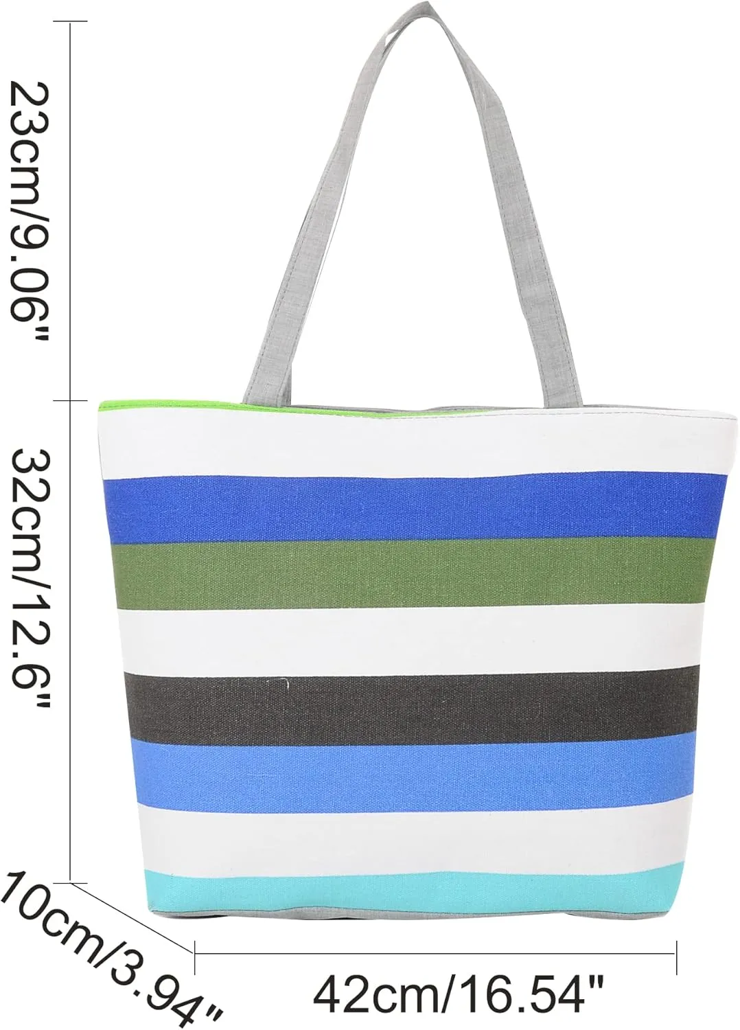 Women Canvas Shoulder Bag Stripe Pattern Handbag Shopping Tote Bag(Color E,13 Liters)