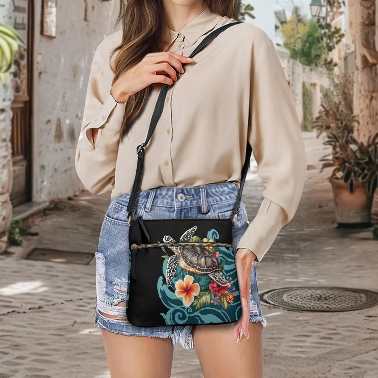 Women Crossbody Hobo Bag Leather Satchel Purse Zipper Shoulder Handbag Purse Sling Messenger Bag