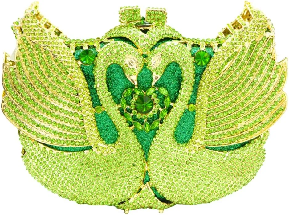Women Evening-Bag Chain Rhinestone Luxury Ladies Clutch-Purse Wedding-Handbag Swan