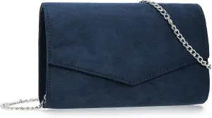 Women Evening Bag Dressy Clutch Handbag Faux Suede Purse for Wedding