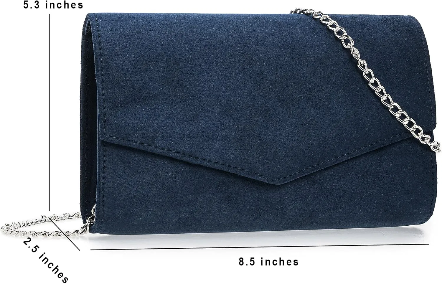 Women Evening Bag Dressy Clutch Handbag Faux Suede Purse for Wedding