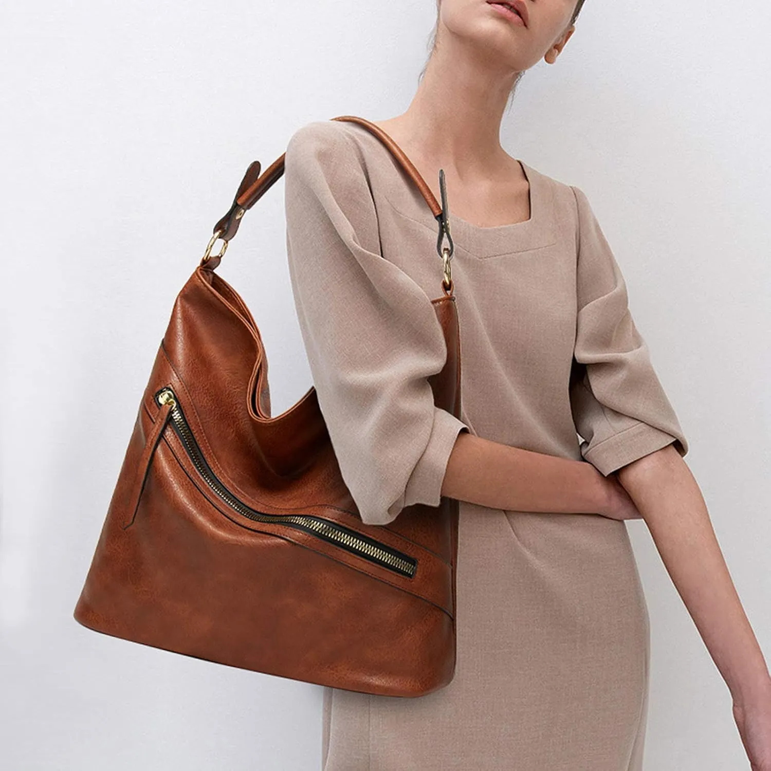 Women Hobo Bags Large Capacity Shoulder Bags Fashion Top Handle Purses Handbags