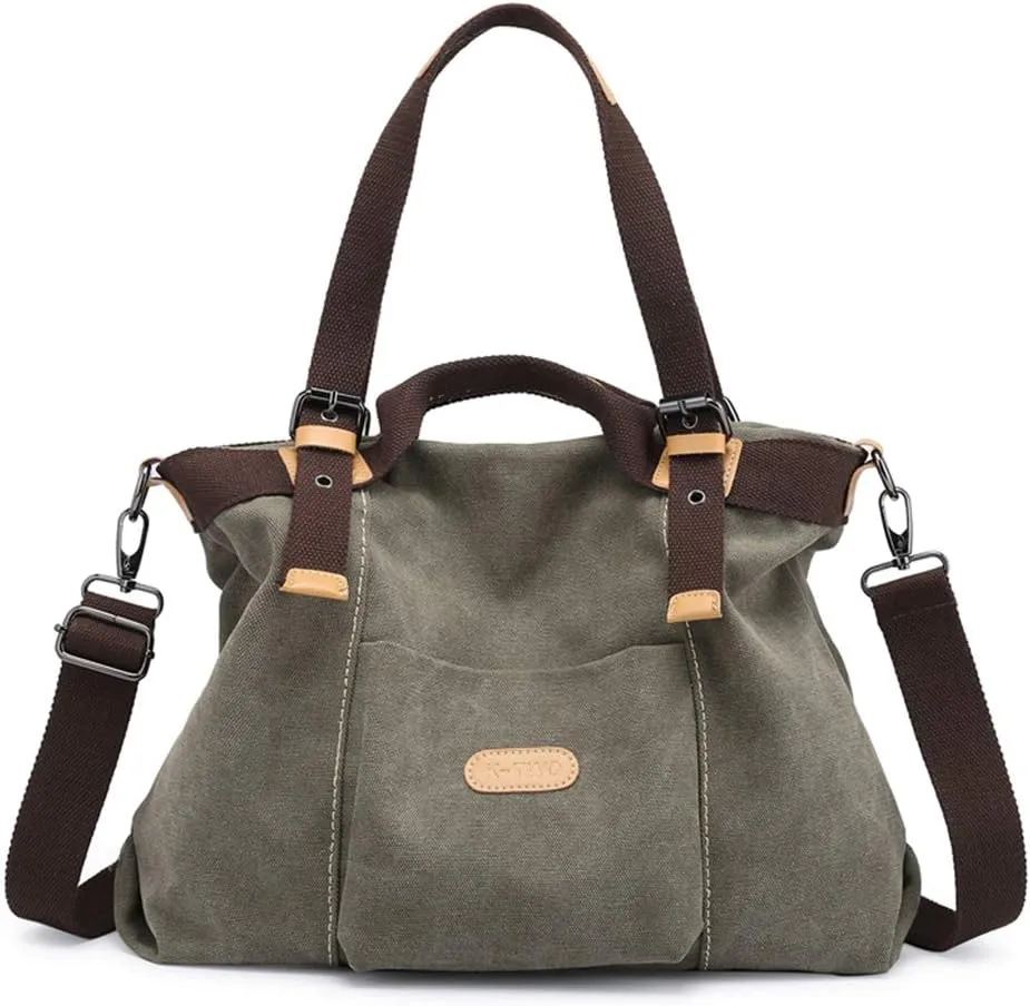 Women Hobo Handbags Canvas Casual Vintage Shoulder bag Daily Purse Tote Crossbody Shopper Bag