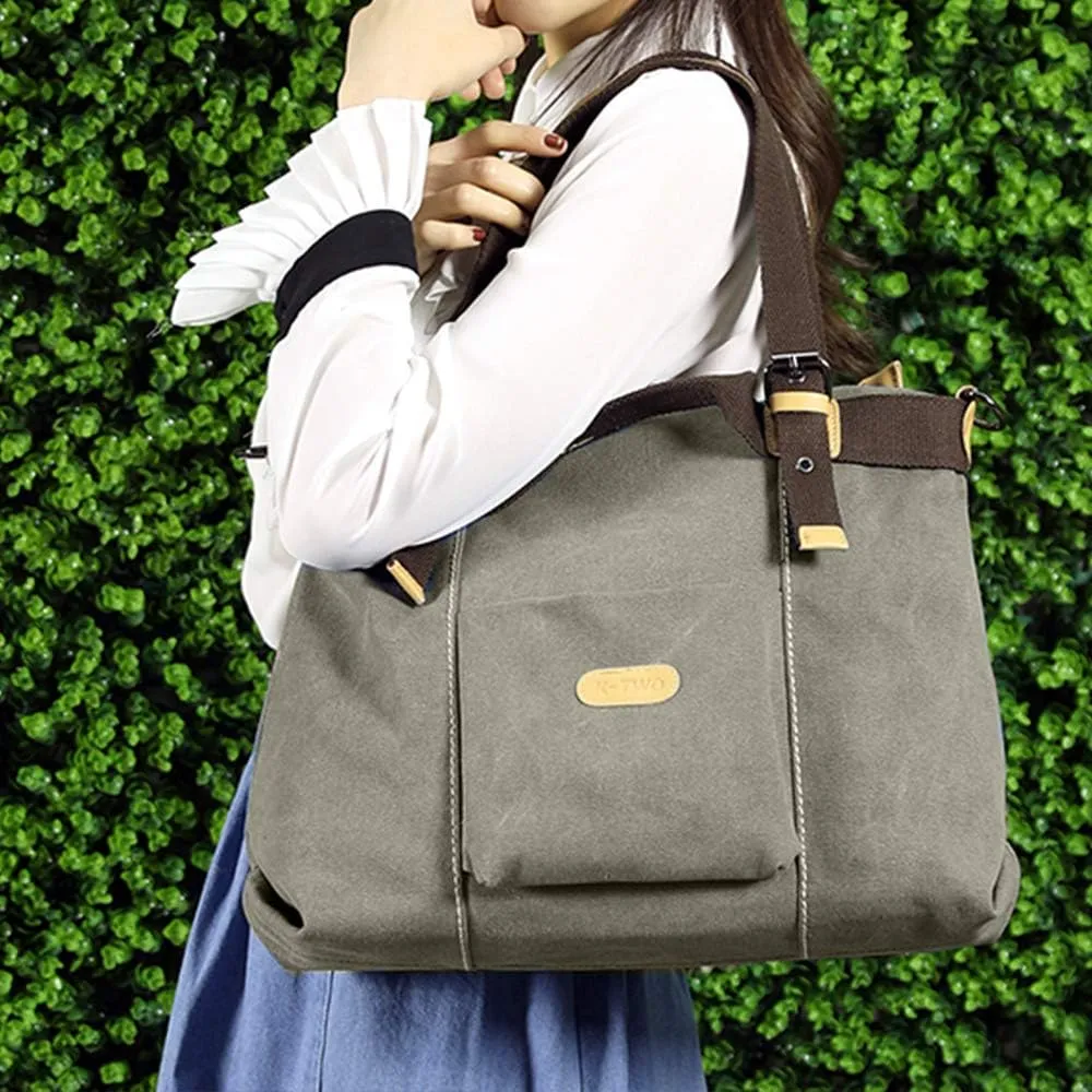 Women Hobo Handbags Canvas Casual Vintage Shoulder bag Daily Purse Tote Crossbody Shopper Bag