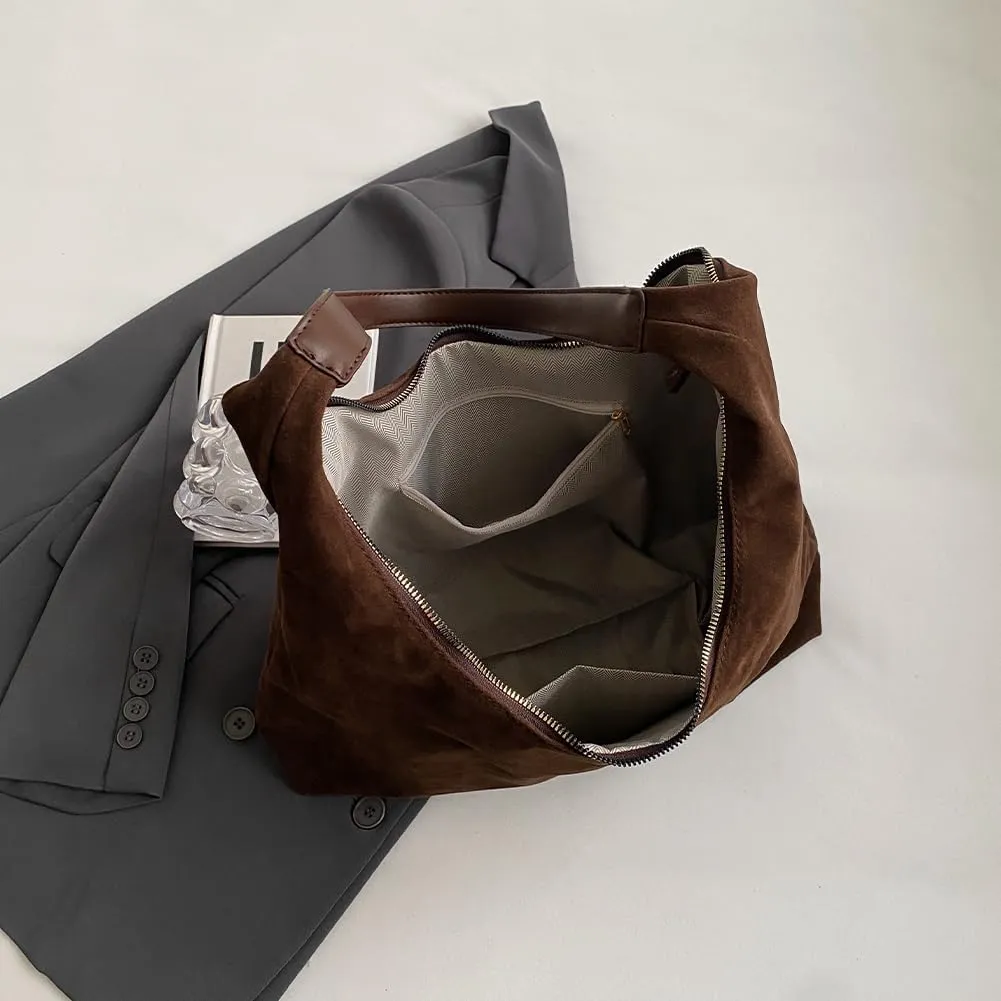 Women Leather Shoulder Bag Versatile Hobo Bag and Clutch Casual 2pcs Shoulder Bag and Handbag Set Satchel Hobo Bag